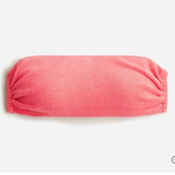 J.Crew Tie-Back Bandeau Bikini Swim Top in Terrycloth Coral Size 3X Plus Size - Picture 1 of 6